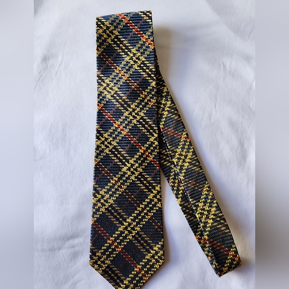 Streucture Necktie, Men's Vintage Colorful Plaid Necktie 57"